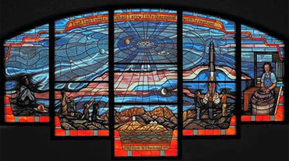 Photo of the Tombaugh stained glass window