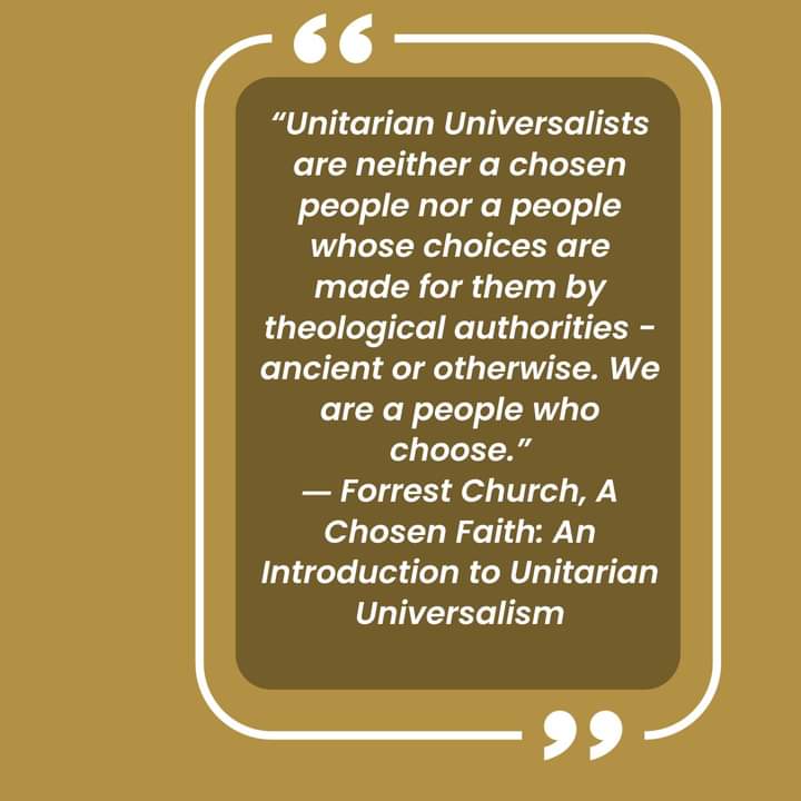 Graphic quote introducing Unitarian Universalism